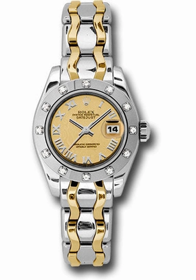   x White Gold Lady-Datejust Pearlmaster 29 Watch - 12 Diamond Bezel - Champagne Mirror Roman Dial - 80319 chrbic Datejust watch for sale   x Datejust watch