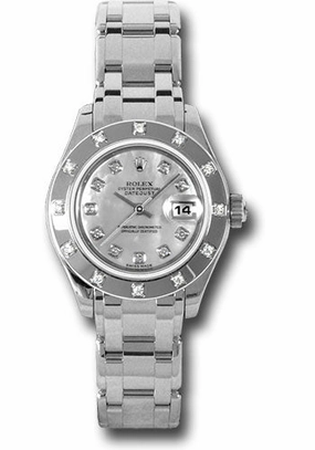   x White Gold Lady-Datejust Pearlmaster 29 Watch - 12 Diamond Bezel - Mother-Of-Pearl Diamond Dial - 80319 md Datejust watch for sale   x Datejust watch