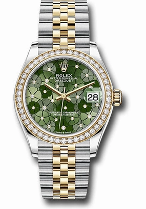   x Yellow   sor Datejust 31 Watch - Diamond Bezel - Olive Green Floral Motif Diamond 6 Dial - Jubilee Bracelet 278383rbr ogflomdj Datejust watch for sale   x Datejust watch