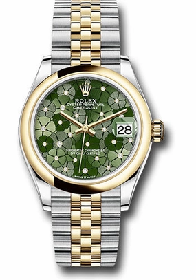   x Yellow   sor Datejust 31 Watch - Domed Bezel - Olive Green Floral Motif Diamond 6 Dial - Jubilee Bracelet 278243 ogflomdj Datejust watch for sale   x Datejust watch