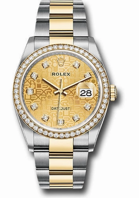   x Yellow   sor Datejust 36 Watch - Diamond Bezel - Champagne Jubilee Diamond Dial - Oyster Bracelet - 126283rbr chjdo Datejust watch for sale   x Datejust watch