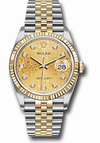   x Yellow   sor Datejust 36 Watch - Fluted Bezel - Champagne Jubilee Diamond Dial - Jubilee Bracelet - 126233 chjdj Datejust watch for sale   x Datejust watch