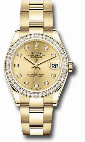   x Yellow Gold Datejust 31 Watch - Diamond Bezel - Champagne Diamond Dial - Oyster Bracelet 278288RBR chdo Datejust watch for sale   x Datejust watch