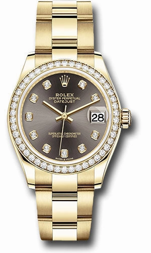   x Yellow Gold Datejust 31 Watch - Diamond Bezel - Dark Grey Diamond Dial - Oyster Bracelet 278288RBR dkgdo Datejust watch for sale   x Datejust watch