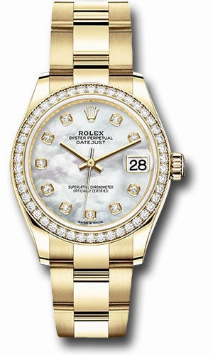   x Yellow Gold Datejust 31 Watch - Diamond Bezel - Mother-of-Pearl Diamond Dial - Oyster Bracelet 278288RBR mdo Datejust watch for sale   x Datejust watch