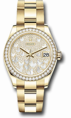   x Yellow Gold Datejust 31 Watch - Diamond Bezel - Paved Mother-of-Pearl Butterfly Dial - Oyster Bracelet 278288RBR pmopbo Datejust watch for sale   x Datejust watch
