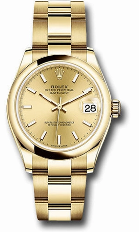   x Yellow Gold Datejust 31 Watch - Domed Bezel - Champagne Index Dial - Oyster Bracelet 278248 chio Datejust watch for sale   x Datejust watch