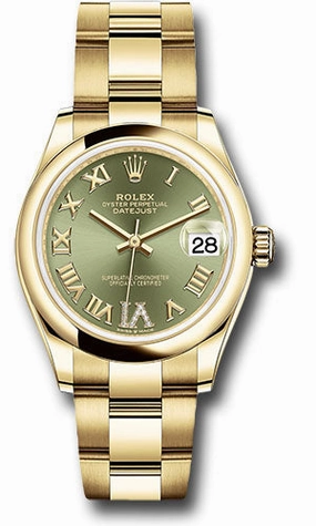   x Yellow Gold Datejust 31 Watch - Domed Bezel - Olive Green Diamond Six Dial - Oyster Bracelet 278248 ogdr6o Datejust watch for sale   x Datejust watch