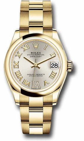   x Yellow Gold Datejust 31 Watch - Domed Bezel - Silver Diamond Six Dial - Oyster Bracelet 278248 sdr6o Datejust watch for sale   x Datejust watch