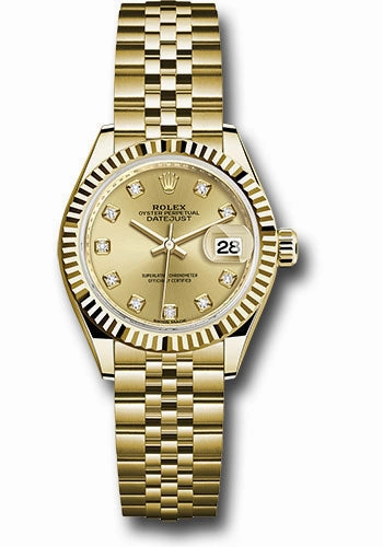   x Yellow Gold Lady-Datejust 28 Watch - Fluted Bezel - Champagne Diamond Dial - Jubilee Bracelet - 279178 chdj Datejust watch for sale   x Datejust watch
