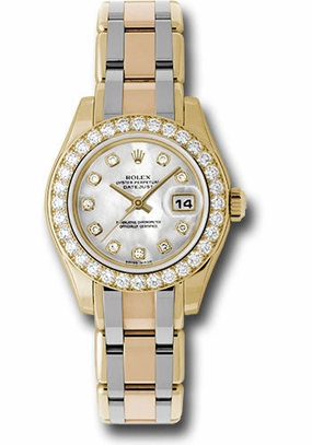   x Yellow Gold Lady-Datejust Pearlmaster 29 Watch - 32 Diamond Bezel - Mother-Of-Pearl Diamond Dial - 80298bic md Datejust watch for sale   x Datejust watch