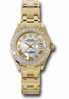   x Yellow Gold Lady-Datejust Pearlmaster 29 Watch - 32 Diamond Bezel - Mother-Of-Pearl Roman Dial - 80298 mr Datejust watch for sale   x Datejust watch