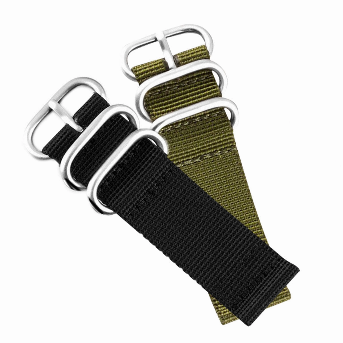 a??Zulu 2 elements watch strap - Nylon / fabric (black, kaki)