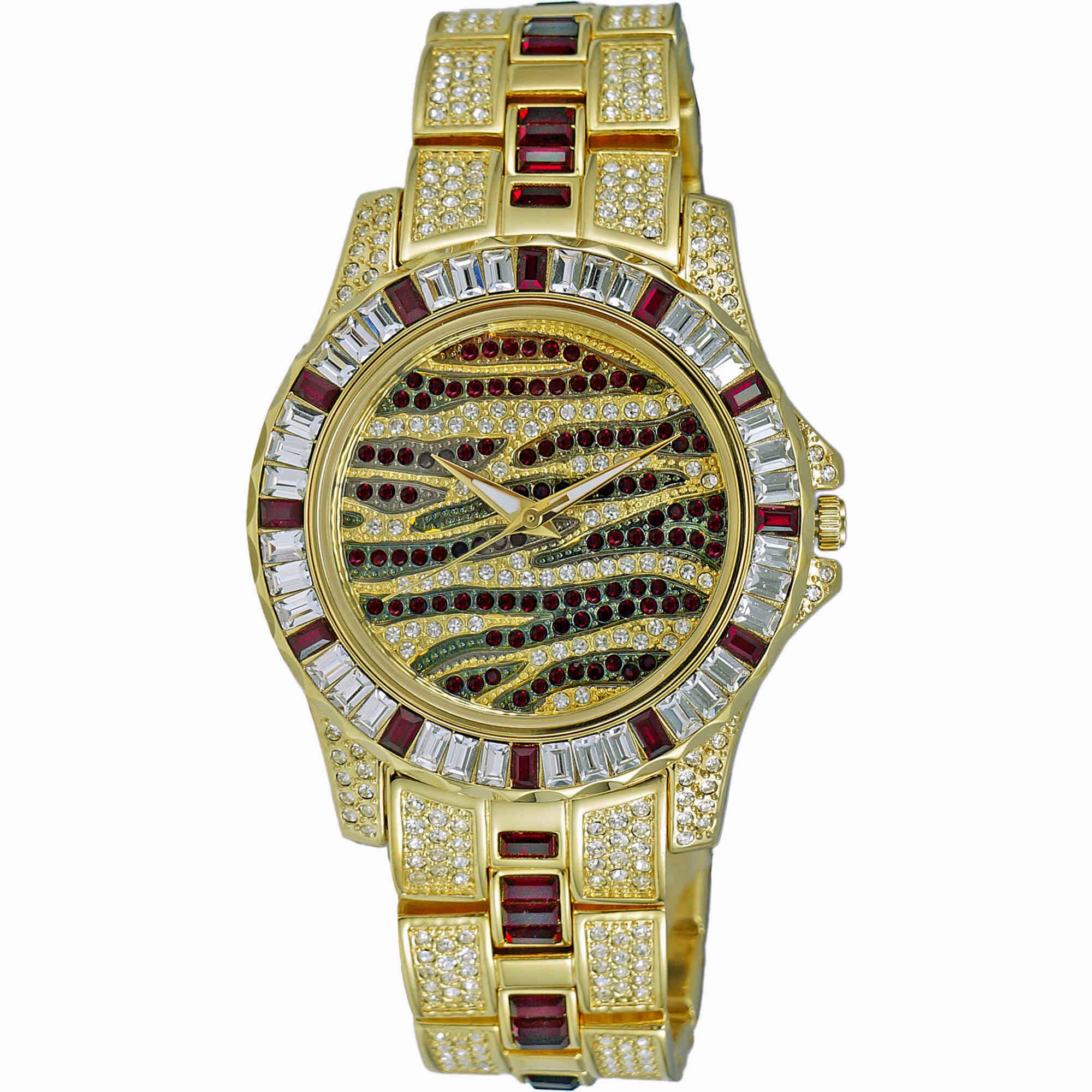 Adee Kaye Men's Watch - Chameleon Red and Gold Tone Dial Brass Bracelet | AK1177R men's watches best men's watches under $500 affordable men's watches men watches classic