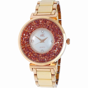 Adee Kaye Women's Watch - Pisa Quartz Red and White Mop Dial Steel Bracelet | AK8664 Luxury Quartz Watch Quartz Watch Sale