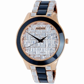 Adee Kaye Women's Watch - Venice Quartz Black and Rose Gold Steel Bracelet | AK8789 Luxury Quartz Watch Quartz Watch Sale