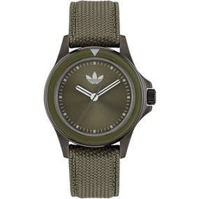 Adidas Men's Watch - Originals Quartz Black Case Green Dial Fabric Strap | AOFH23017 Luxury Quartz Watch Quartz Watch Sale