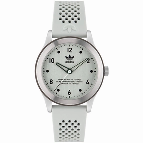 Adidas Men's Watch - Originals Quartz Silver Dial White Rubber Strap | AOSY23033 Luxury Quartz Watch Quartz Watch Sale