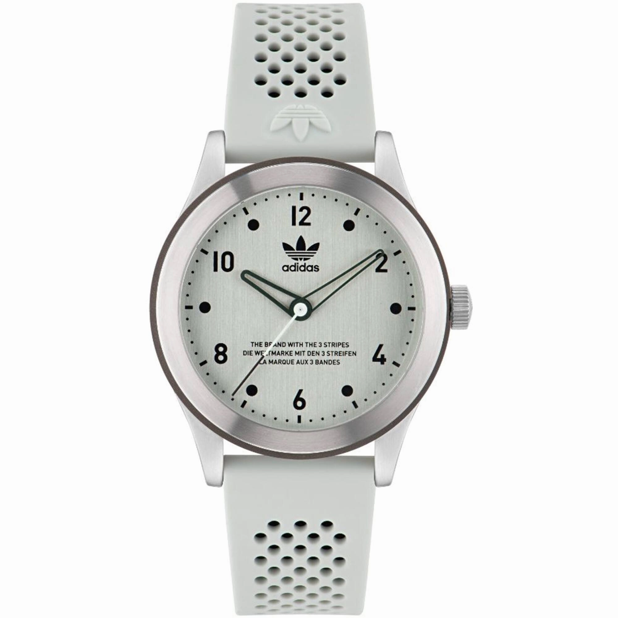 Adidas Men's Watch - Originals Quartz Silver Dial White Rubber Strap | AOSY23033 Luxury Quartz Watch Quartz Watch Sale