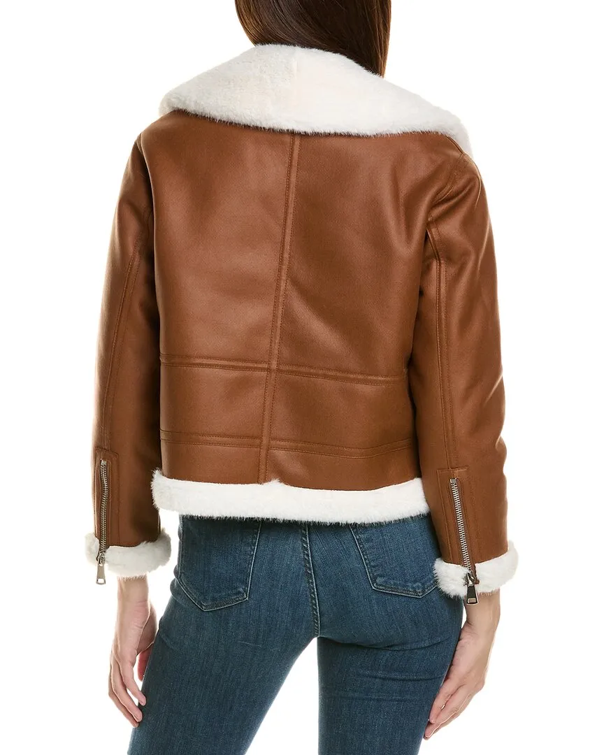 Adrienne Landau Asymmetrical Aviator Jacket