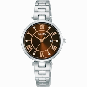 Alba Fashion Dress Analogue Brown Dial Womens Watch AH7AN7X 