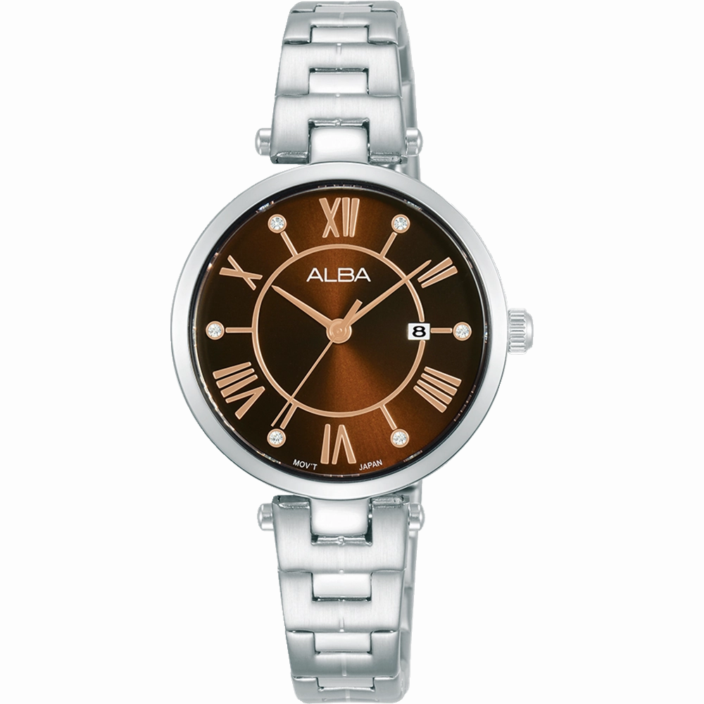 Alba Fashion Dress Analogue Brown Dial Womens Watch AH7AN7X 