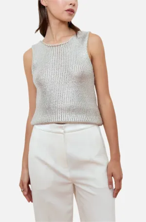 Aloe Knit Vest In Silver
