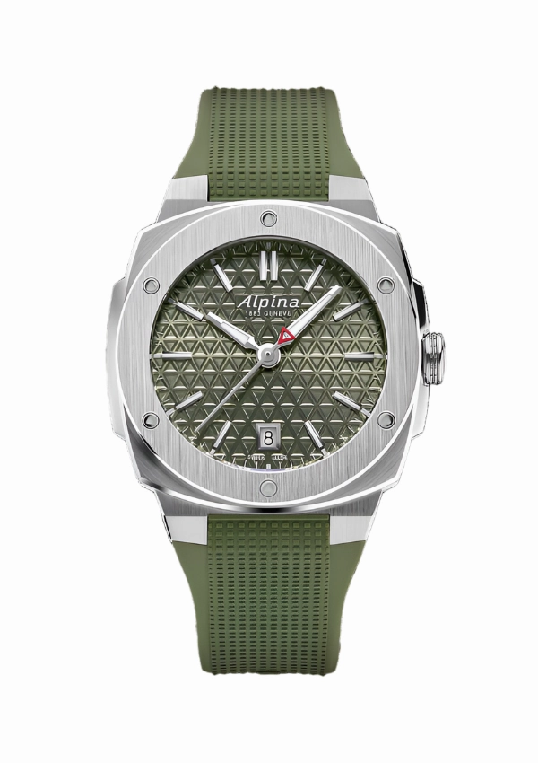 Alpina Alpiner Green Dial Rubber Strap Watch AL-220K2AE6 