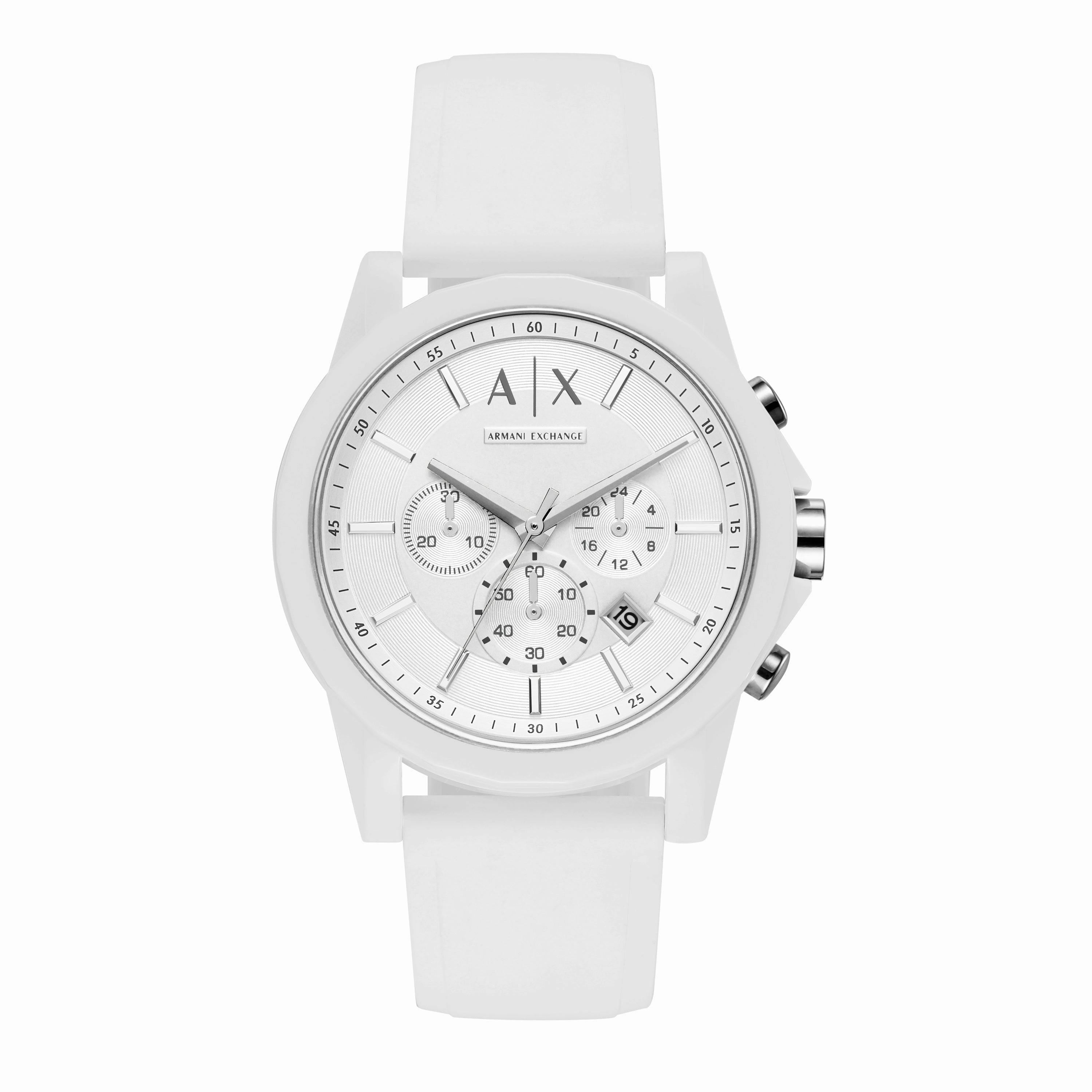 Armani AX1325 Luxe Chronograph White Rubber band AX1325 