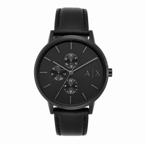Armani Exchange All Black Leather Men's Watch Cayde AX2719,quartz watch, quartz watches for men, quartz watches for women, best quartz watch, minimalist quartz watch, luxury quartz watch, waterproof quartz watch,analog quartz watch, digital quartz watch,a