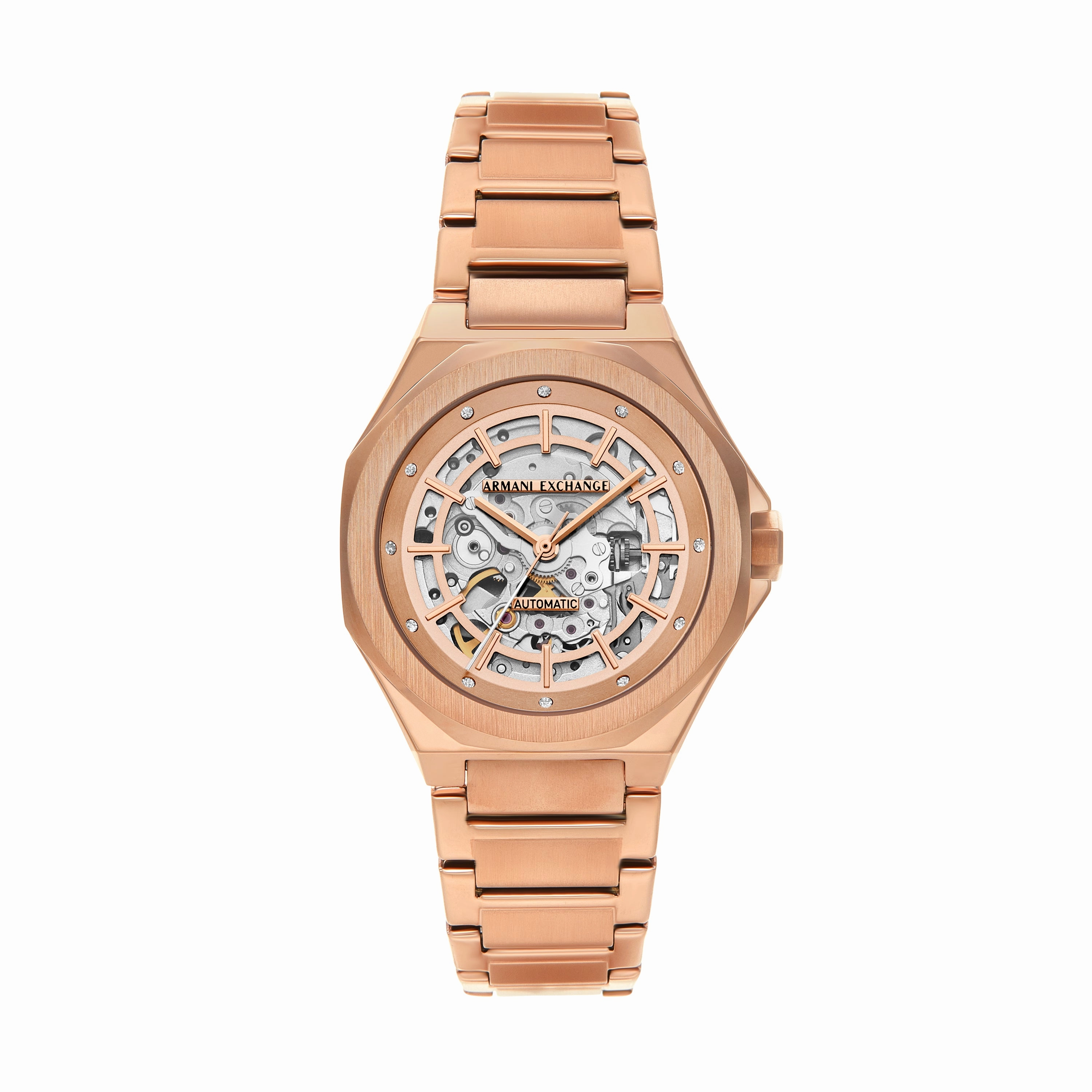 Armani Exchange Automatic Rose Gold Dial Stainless Steel Watch AX4619 