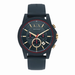 Armani Exchange Blue Silicone Chronograph Watch AX1335,quartz watch, quartz watches for men, quartz watches for women, best quartz watch, minimalist quartz watch, luxury quartz watch, waterproof quartz watch,analog quartz watch, digital quartz watch,afford