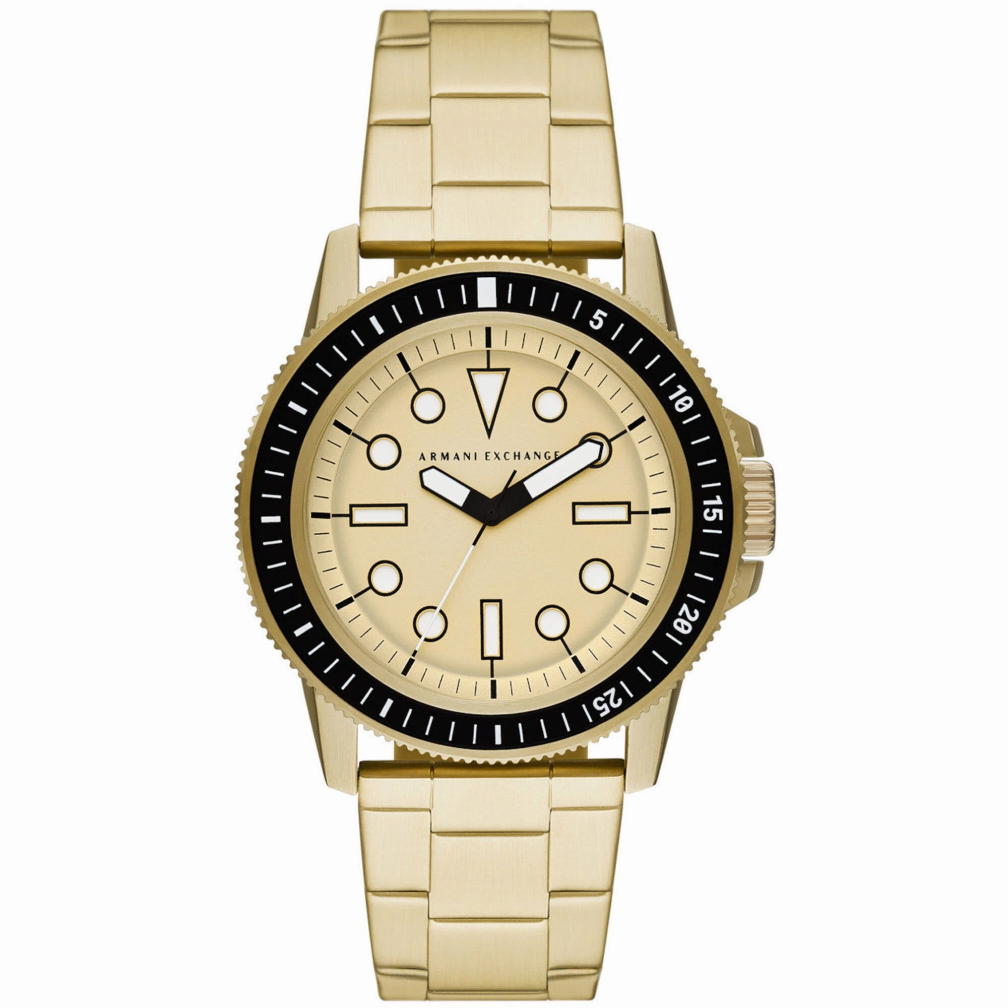 Armani Exchange Men's Watch - Classic Quartz Gold Dial Yellow Gold Bracelet | AX1854 