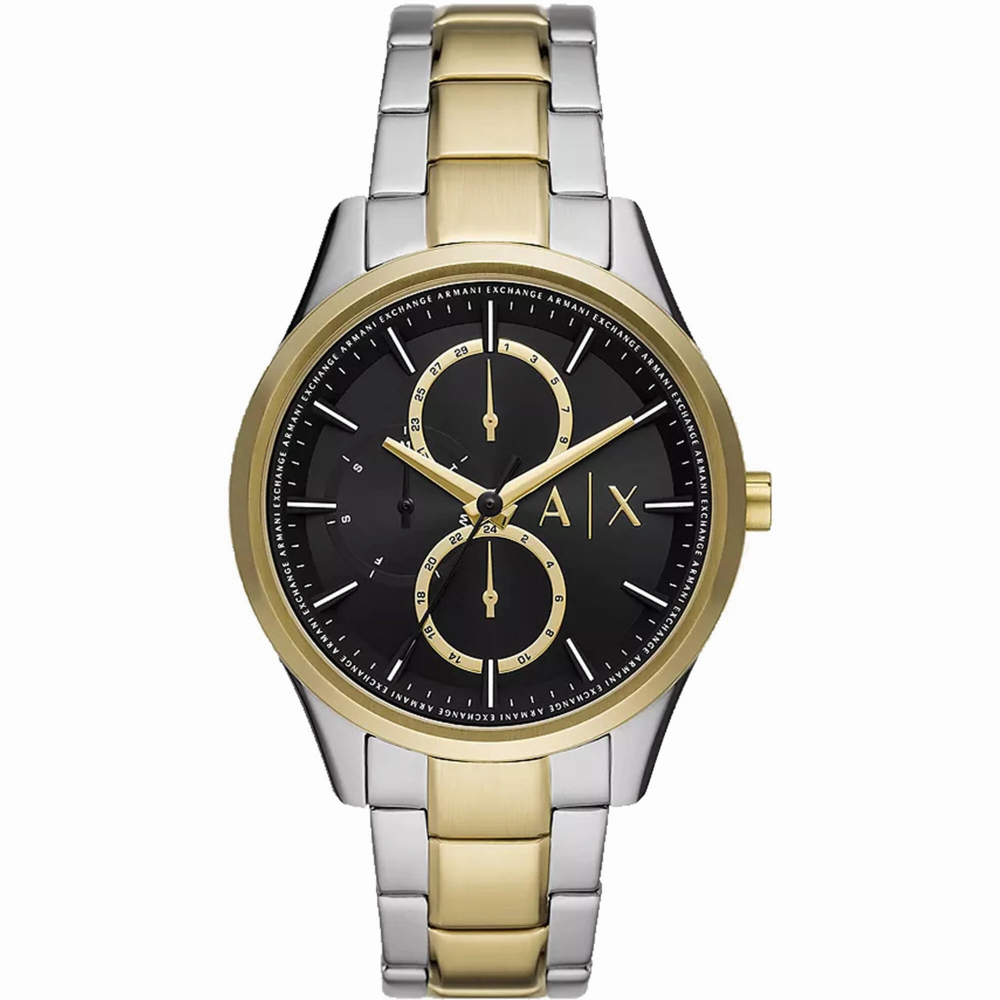 Armani Exchange Men's Watch - Dante Quartz Black Dial Two Tone Bracelet | AX1865 Luxury Quartz Watch Quartz Watch Sale