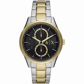 Armani Exchange Men's Watch - Dante Quartz Black Dial Two Tone Bracelet | AX1865 Luxury Quartz Watch Quartz Watch Sale