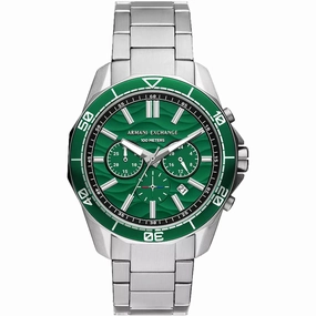 Armani Exchange Men's Watch - Spencer Quartz Green Dial Silver Bracelet | AX1957 Luxury Quartz Watch Quartz Watch Sale
