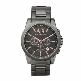 Armani Exchange Mens Chronograph Watch Gunmetal Dial AX2086 