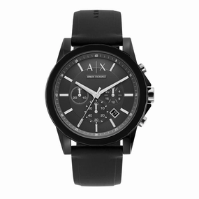 Armani Prestige: Quartz Chronograph Watch with Black Silicone AX1326,quartz watch, quartz watches for men, quartz watches for women, best quartz watch, minimalist quartz watch, luxury quartz watch, waterproof quartz watch,analog quartz watch, digital quart