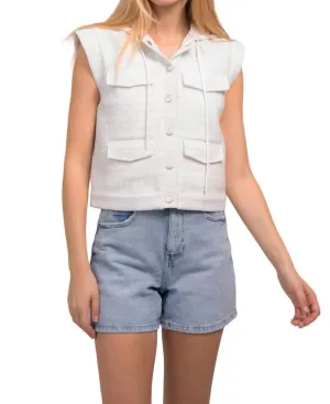 Ash Bomber Vest In Blue/white