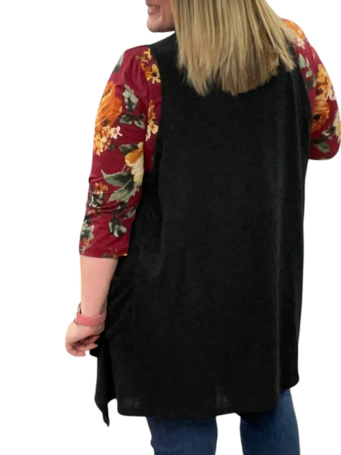Asymmetrical Hem Vest In Black
