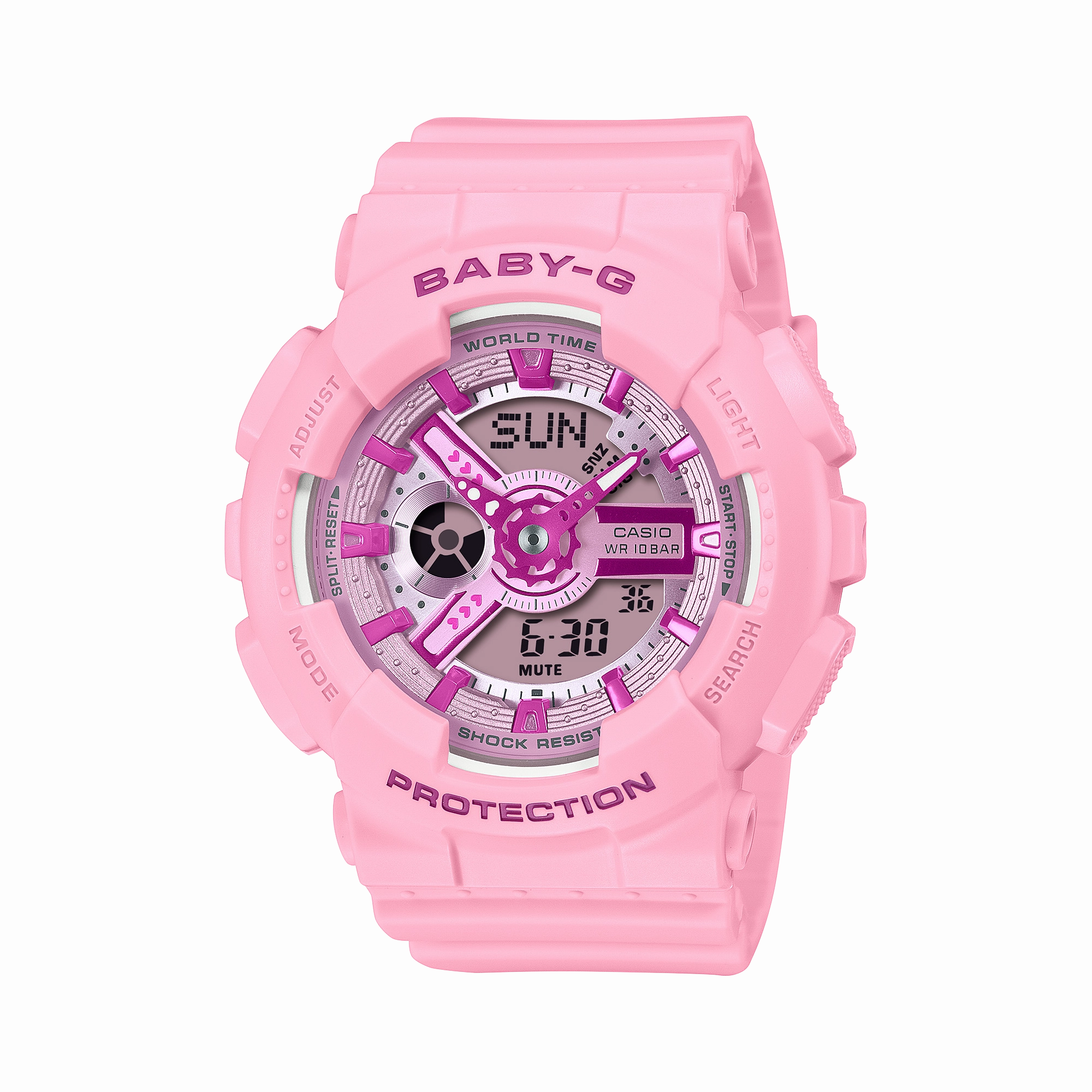 Baby-G 100M Pink Dial Resin Band Watch BA110YK-4A 