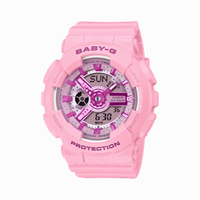 Baby-G 100M Pink Dial Resin Band Watch BA110YK-4A 