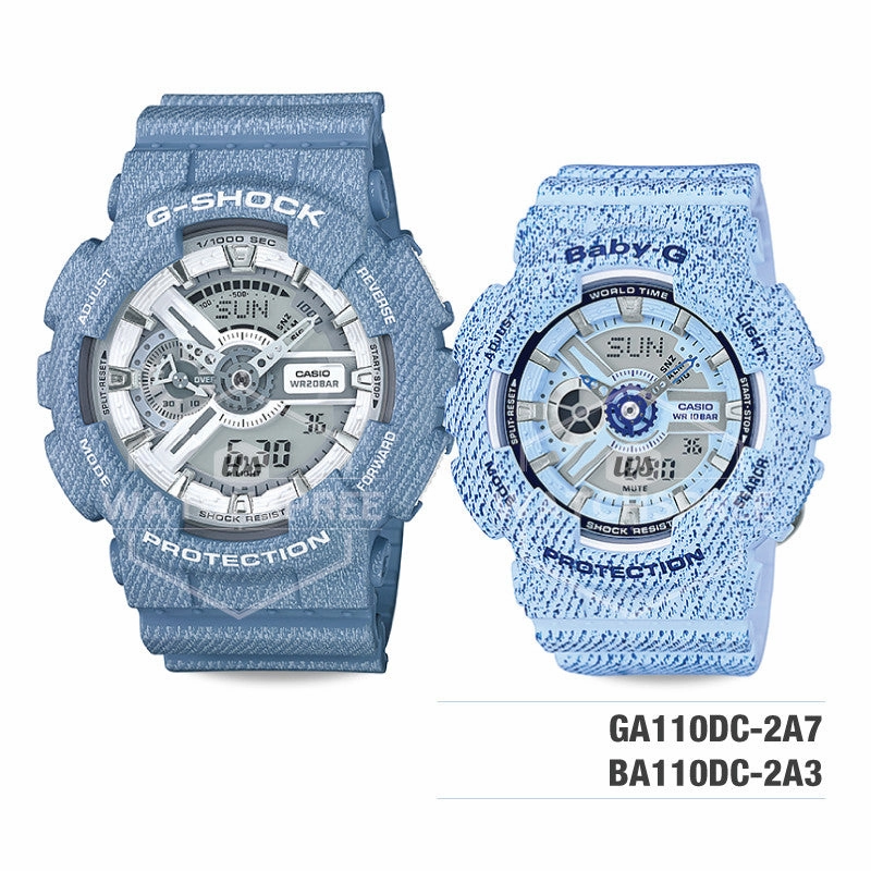 Baby-G & G-Shock Couple Watches BA110DC-2A3-GA110DC-2A7 
