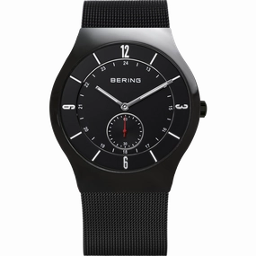 Bering Classic Brushed Black Mesh Watch 
