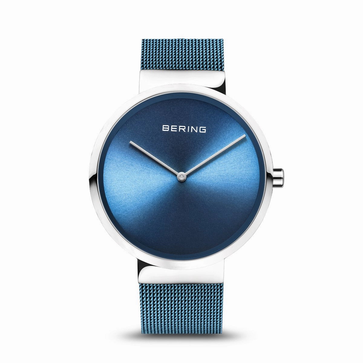 Bering Classic Polished Silver Ice Blue Watch 