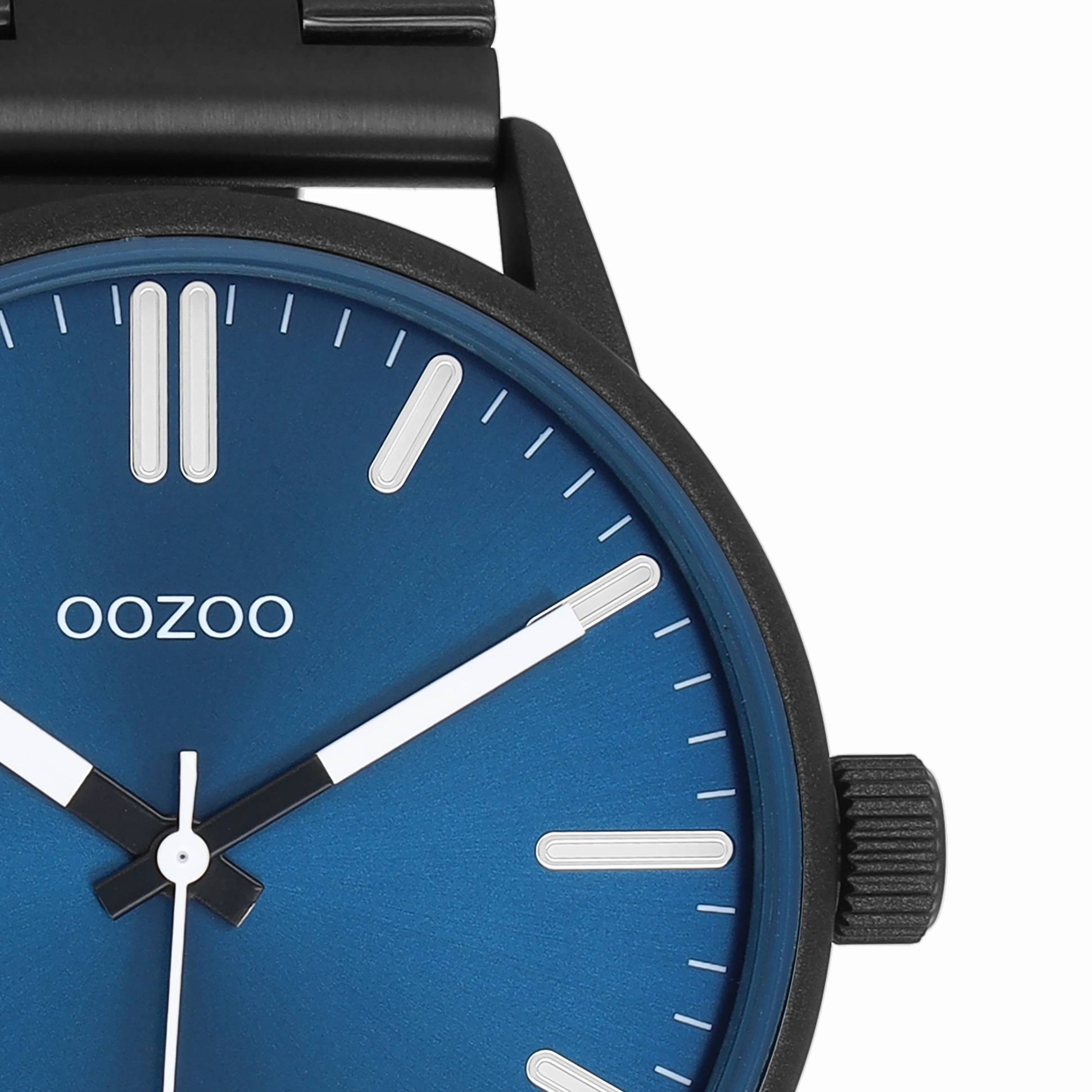 Black OOZOO watch with stainless steel bracelet - C11403