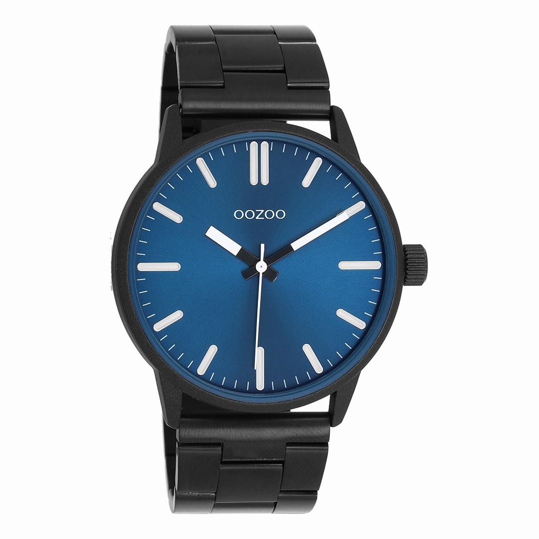Black OOZOO watch with stainless steel bracelet - C11403,seiko watches,mens watches,couple watches,watches designer,watches discount,best watches for men