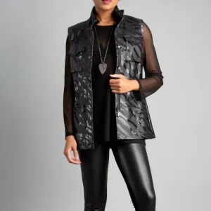 Bling Bling Zebra Vest In Black