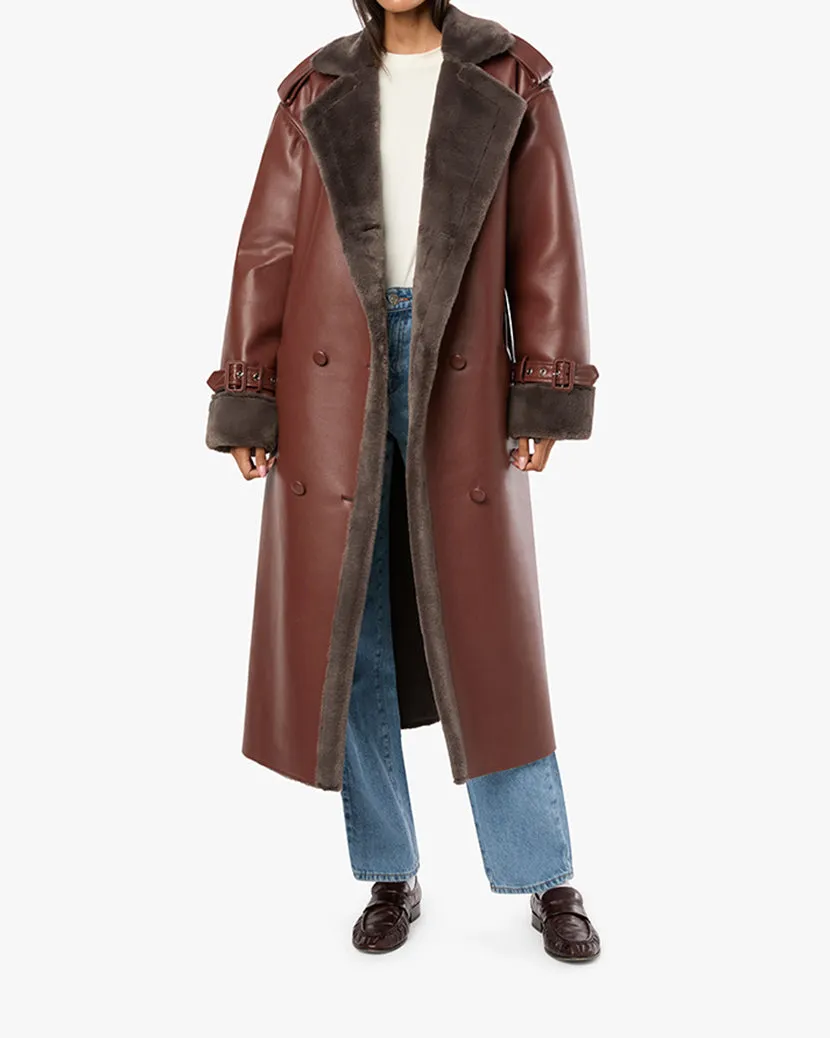Bonded Faux Fur Overcoat