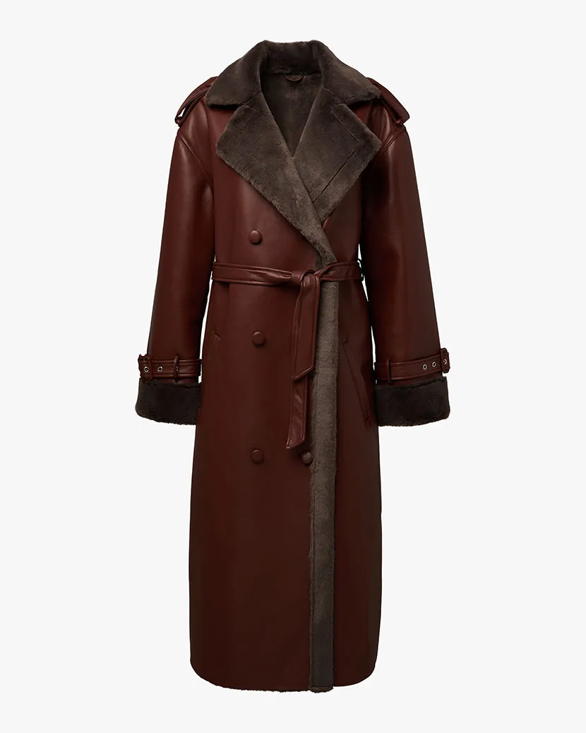 Bonded Faux Fur Overcoat